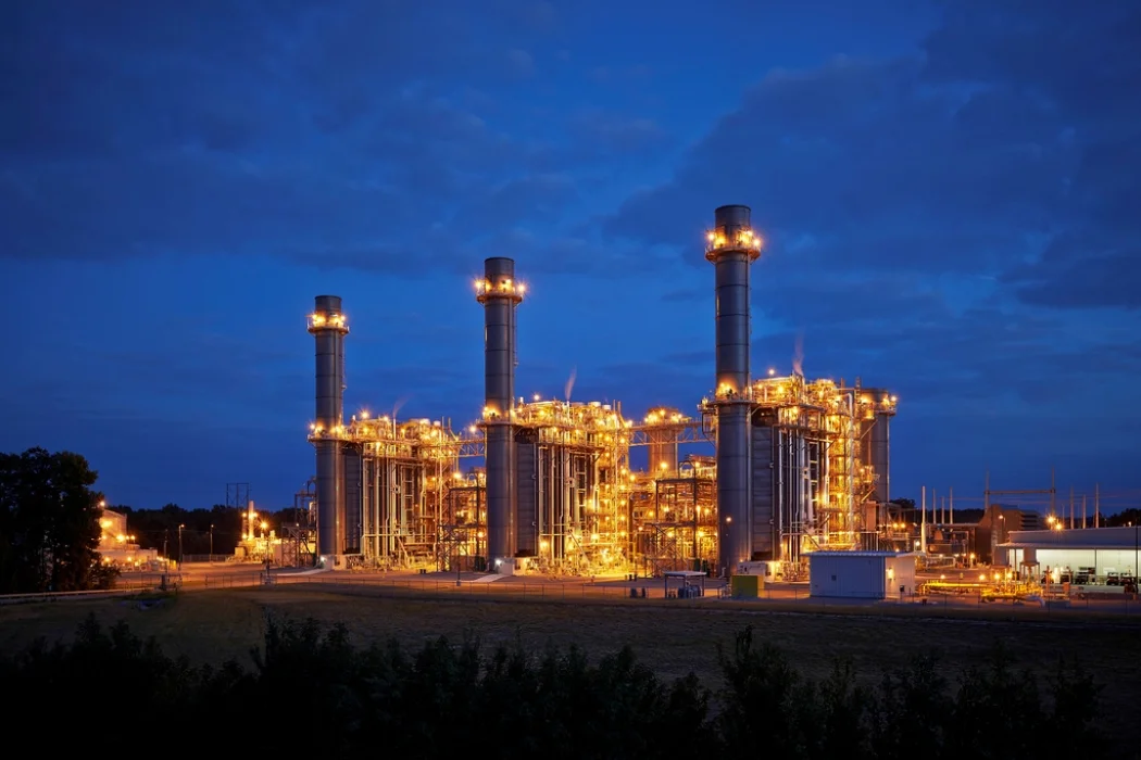 Gas turbine hall at a generating station